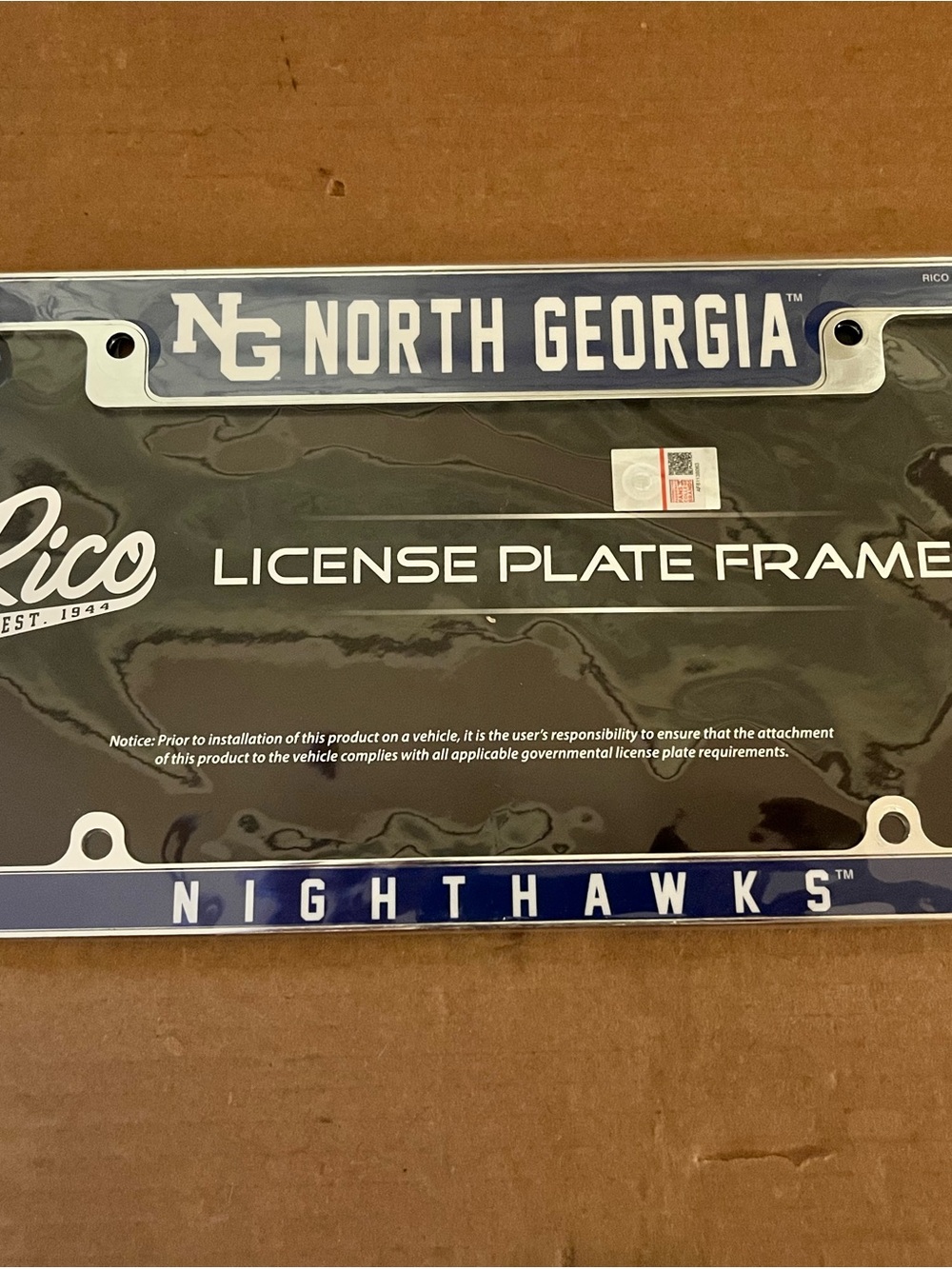 North Georgia Nighthawks Blue License Plate Frame by Rico NCAA 1 Piece